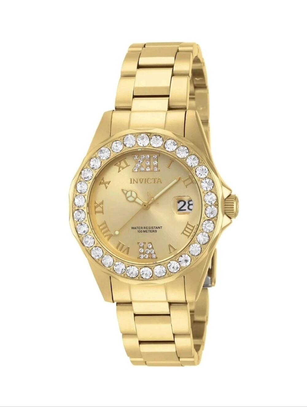 Invicta Women's Pro Diver Velamark Gold Crystal-Accent 38mm Steel Watch